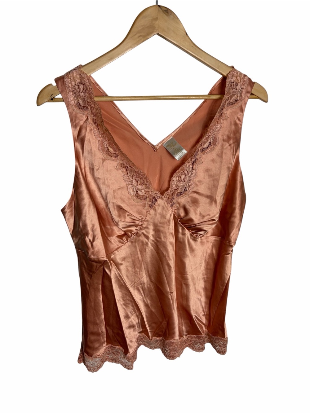 Vintage via del Amore silk lace trim v neck blouse size XL